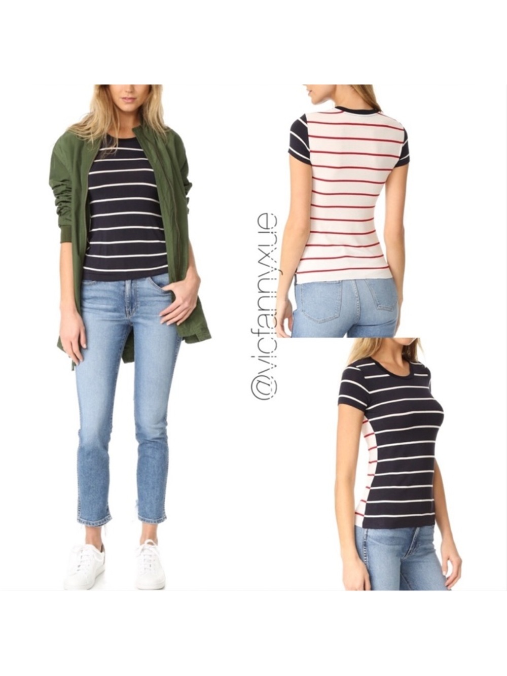 Bailey 44 breakwater striped Tee xs